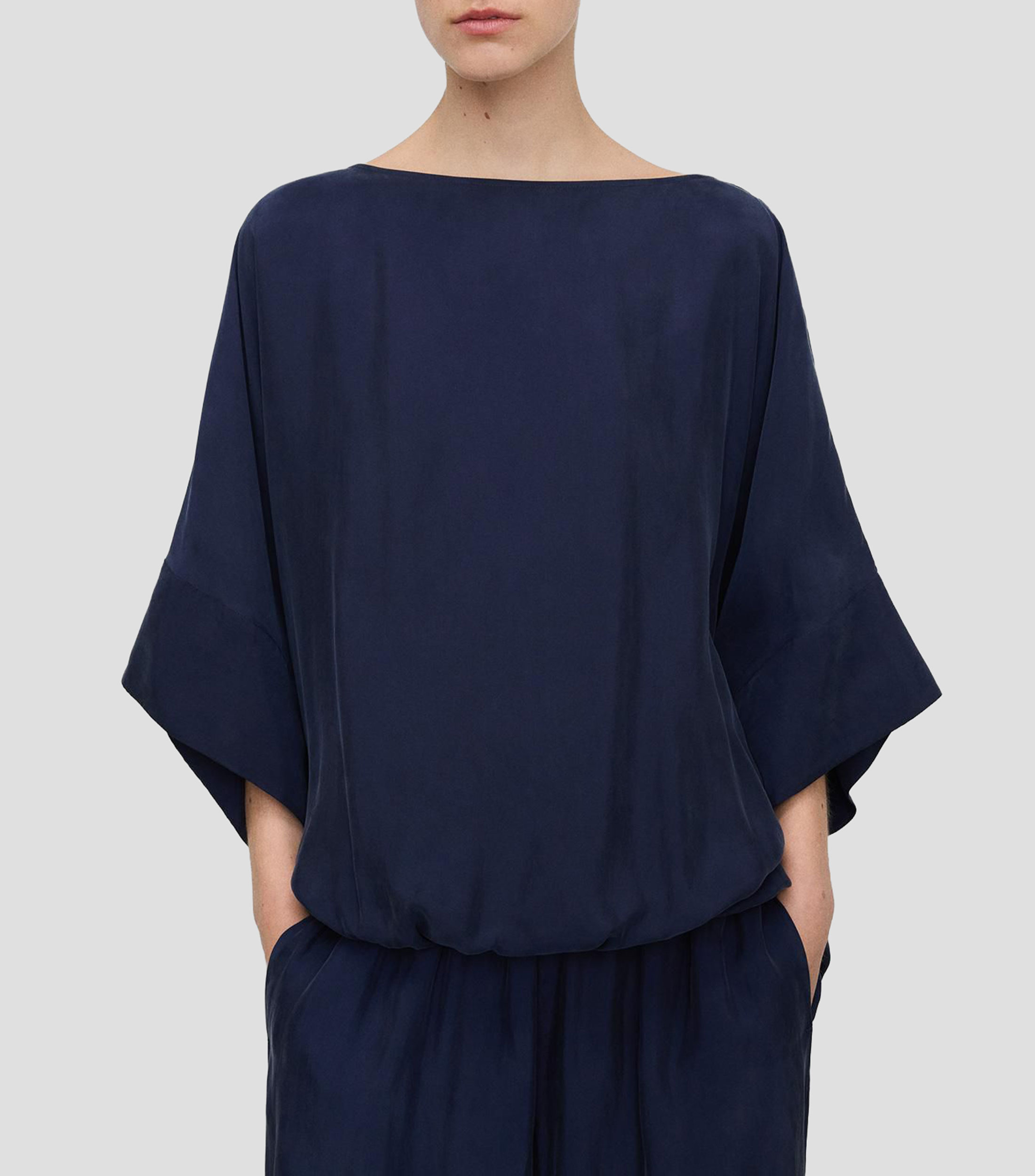 Blusa lisa manga corta Mujer